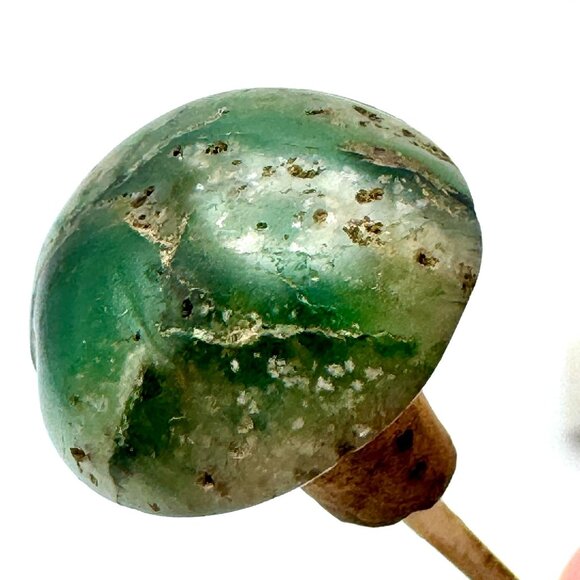 Antique Snuff Bottle Hand-Painted Ceramic With Jade Stopper & Floral Bird Design - Picture 13 of 13